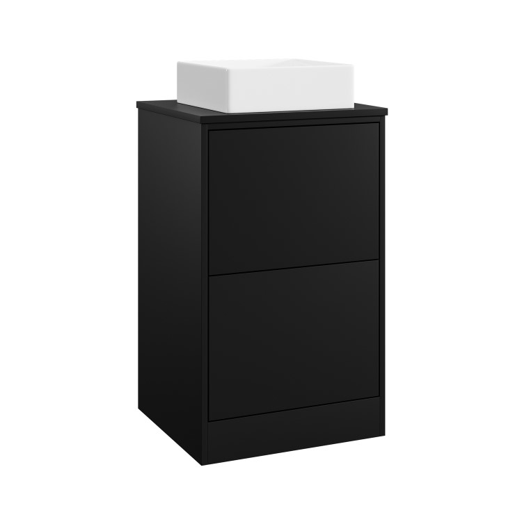 500mm Black Freestanding Countertop Vanity Unit with Square Basin - Palma