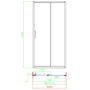 Gunmetal Grey 8mm Glass Rectangular Sliding Shower Enclosure 1000x800mm - Pavo