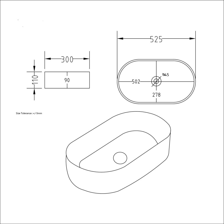 Grade A1 - 800mm Wood Effect Wall Hung Countertop Vanity Unit with Black Oval Basin and Shelf - Porto