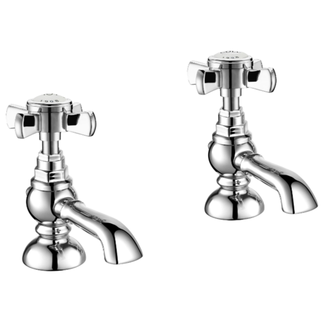 Chrome Traditional Basin Pillar Taps with Bath Filler Tap Pack - Ripley