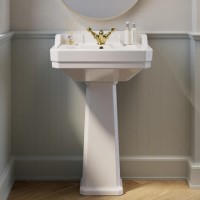 Traditional Full Pedestal 1 Tap Hole Basin 570mm - Ripley