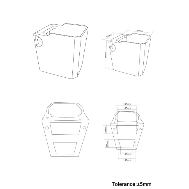 Traditional Semi Pedestal 2 Tap Hole Basin 583mm - Park Royal