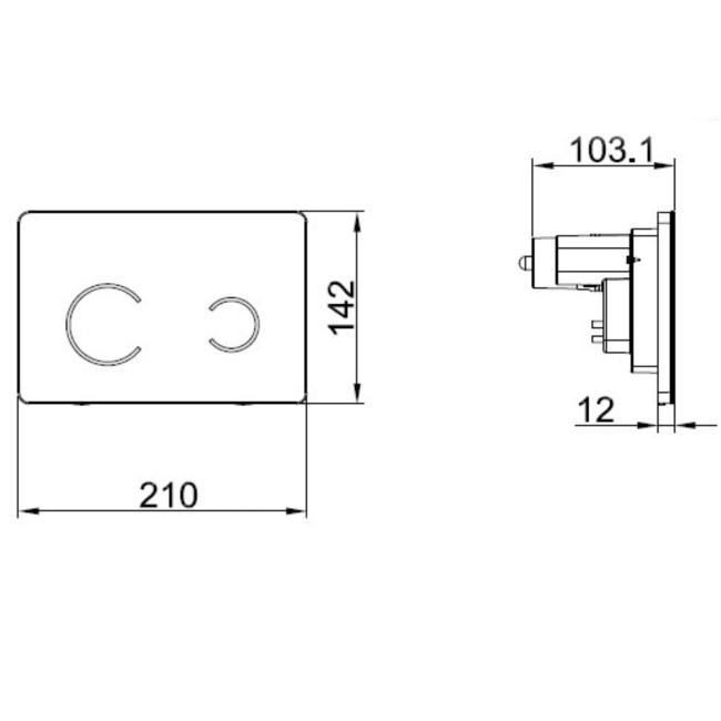 Concealed Cistern 820mm Wall Hung Toilet Frame with Purificare Glass Sensor Pneumatic Flush Plate in White - Purificare