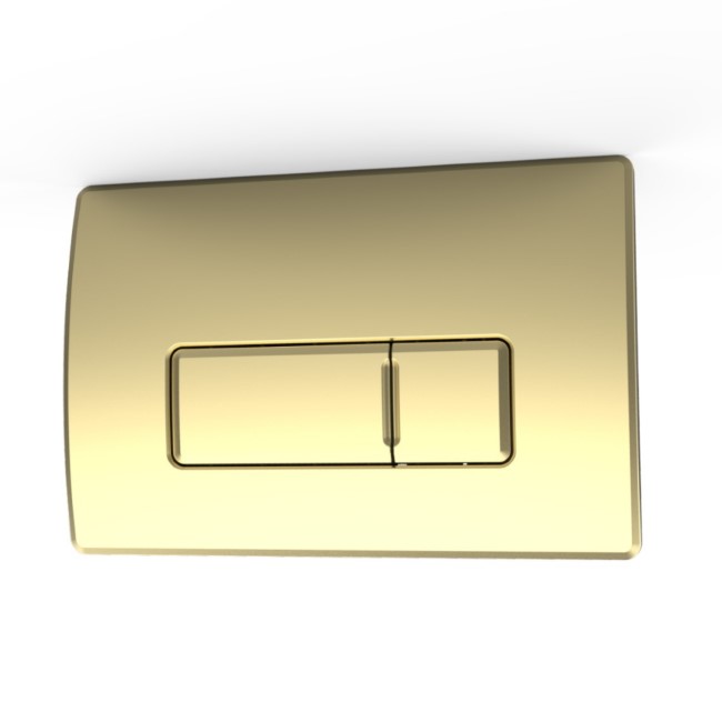 Concealed Cistern 820mm Wall Hung Toilet Frame with Pneumatic Flush Plate in Brushed Brass - Elira