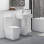 Modern Square Toilet and Basin Bathroom Suite with Comfort Height Toilet