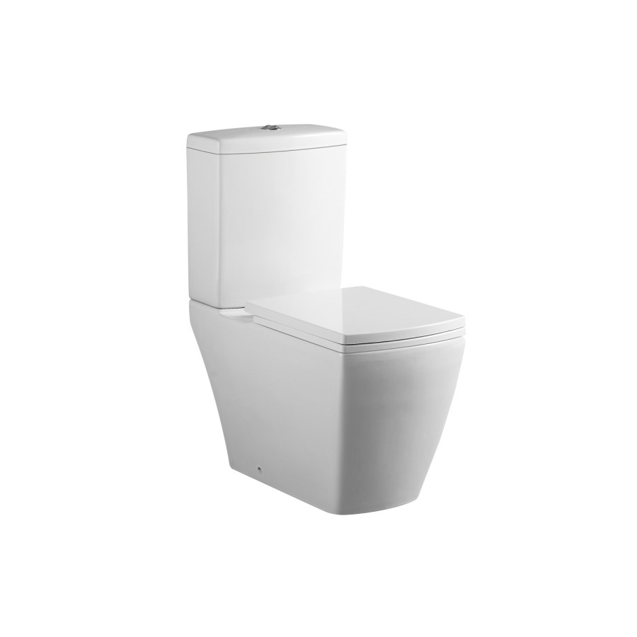 Modern Square Toilet and Basin Bathroom Suite with Comfort Height Toilet