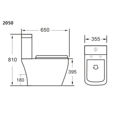 Modern Square Toilet and Basin Bathroom Suite with Comfort Height Toilet