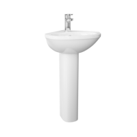 Corner Sink with Full Pedestal - 1 Tap Hole