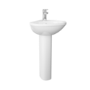 Corner Sink with Full Pedestal - 1 Tap Hole