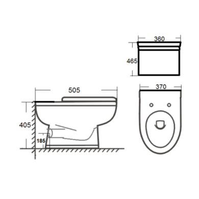 Traditional Low Level Toilet with Mahogany Toilet Seat