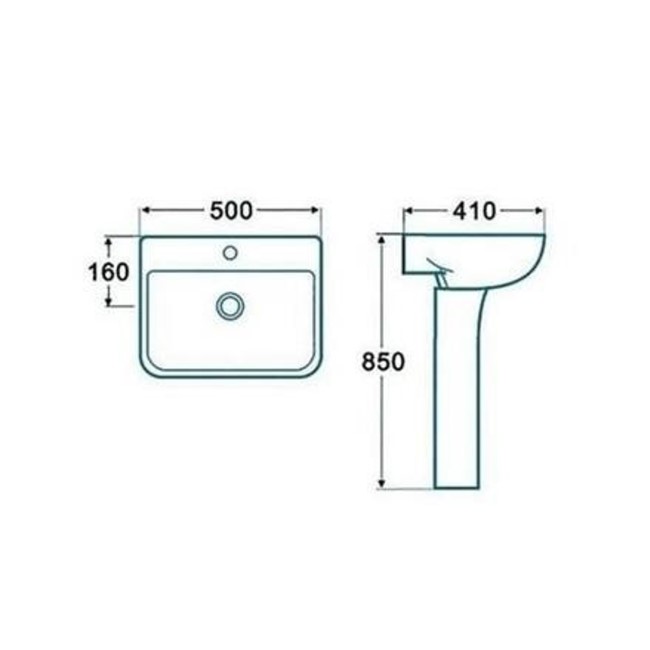 Modern Freestanding 1300mm Bath Suite with Toilet & Basin - Tetra