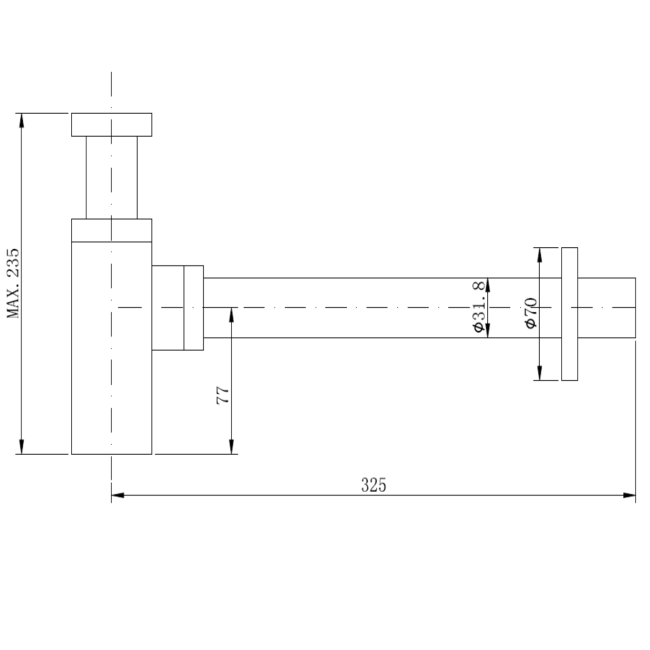 Rectangular Fluted Wall Hung Basin 410mm with Brass Tap Bottle Trap and Waste - Oregon