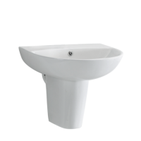 Semi Pedestal Sink 500mm Wide - 1 Tap Hole