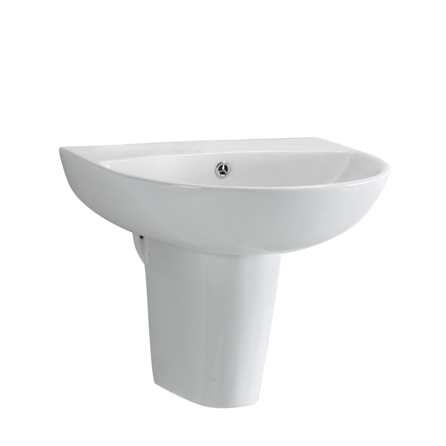 Semi Pedestal Sink 500mm Wide - 1 Tap Hole