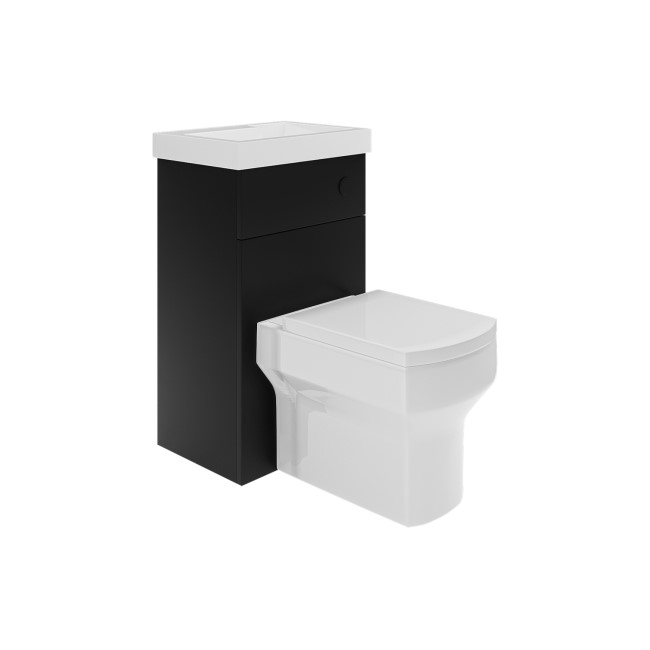 500mm Black Cloakroom Toilet and Sink Unit with Black Fittings - Valetta