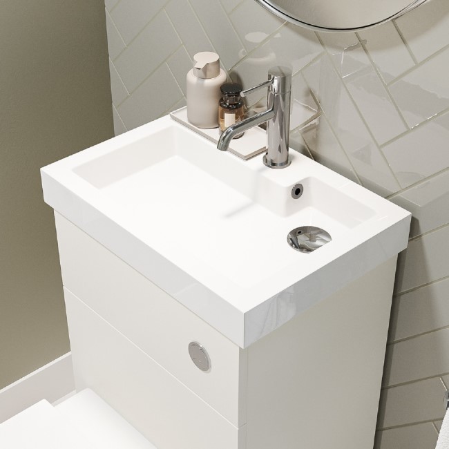 500mm White Cloakroom Toilet and Sink Unit with Chrome Fittings - Valetta