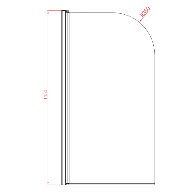 Freestanding Shower Bath Single Ended Left Hand Corner with Black Bath Screen 1500 x 740mm - Kona