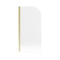 GRADE A1 - Brushed Brass Hinged Shower Bath Screen 1450 x 775mm - Taurus