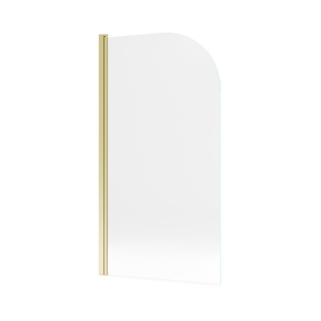 Freestanding Shower Bath Single Ended Right Hand Corner with Brass Bath Screen 1500 x 740mm - Kona