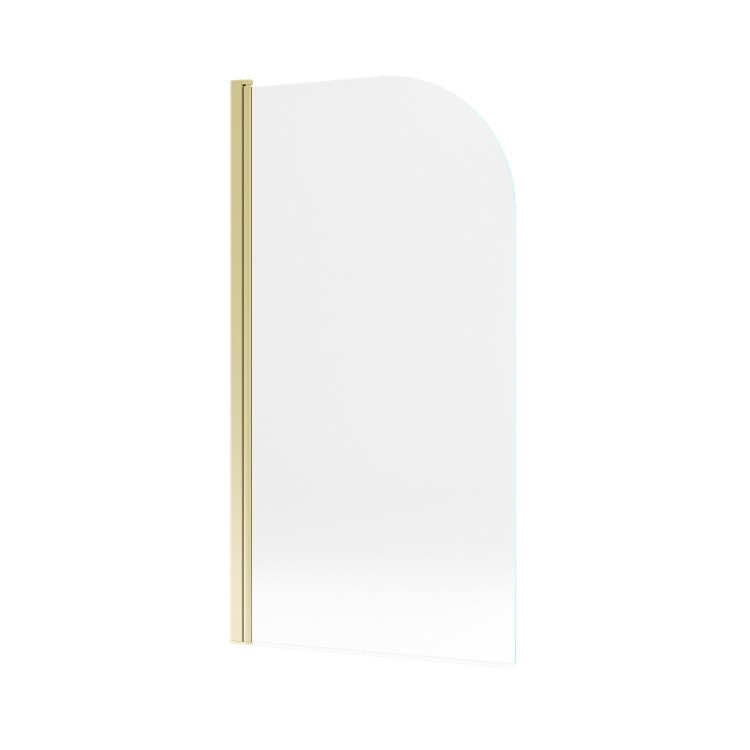 Freestanding Shower Bath Single Ended Left Hand Corner with Brass Bath Screen 1500 x 740mm - Kona