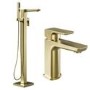 Brass Freestanding Bath Shower Mixer and Basin Tap Set - Zana