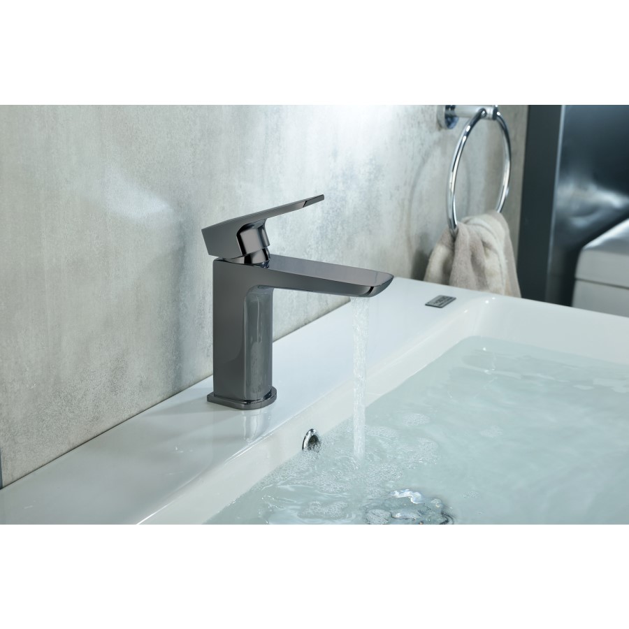 Gunmetal Mono Basin Mixer Tap With Waste - Zana