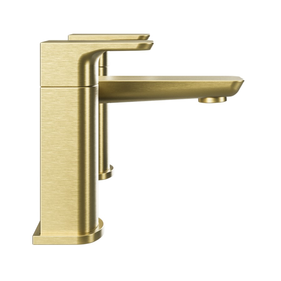 Zana Brushed Brass Basin Mixer Tap & Bath Filler Tap Pack