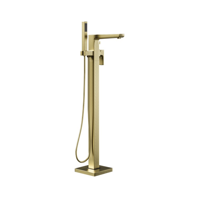 Brass Freestanding Bath Shower Mixer and Basin Tap Set - Zana