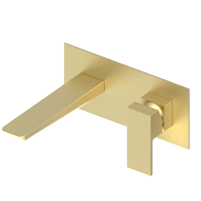 Brushed Brass Wall Mounted Basin Tap - Zana