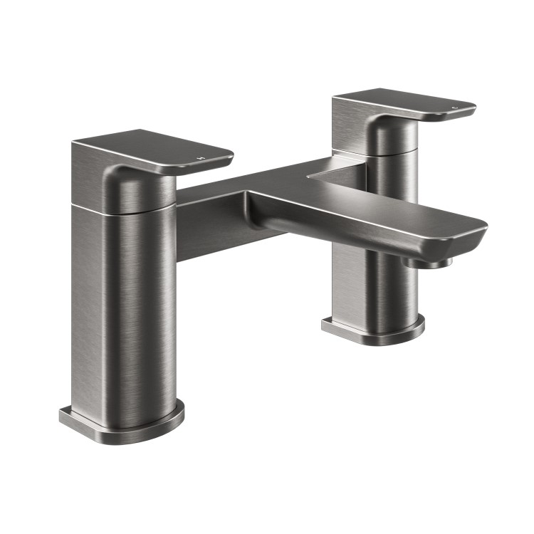 Gunmetal Grey Basin Basin Waste And Bath Tap Pack - Zana