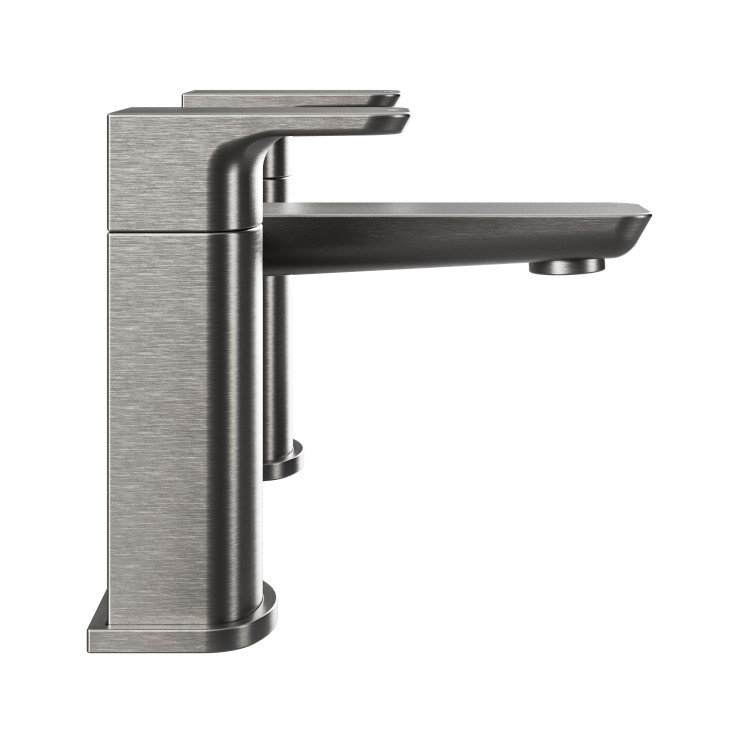 Gunmetal Grey Basin Basin Waste And Bath Tap Pack - Zana