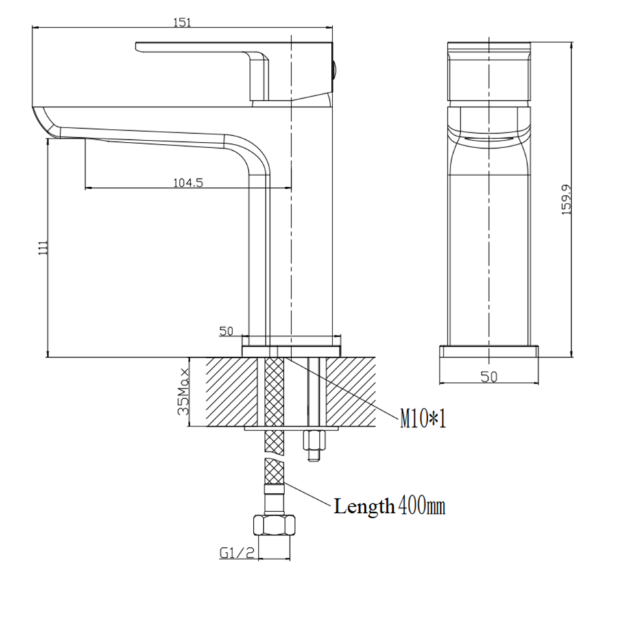 Gunmetal Mono Basin Mixer Tap With Waste - Zana