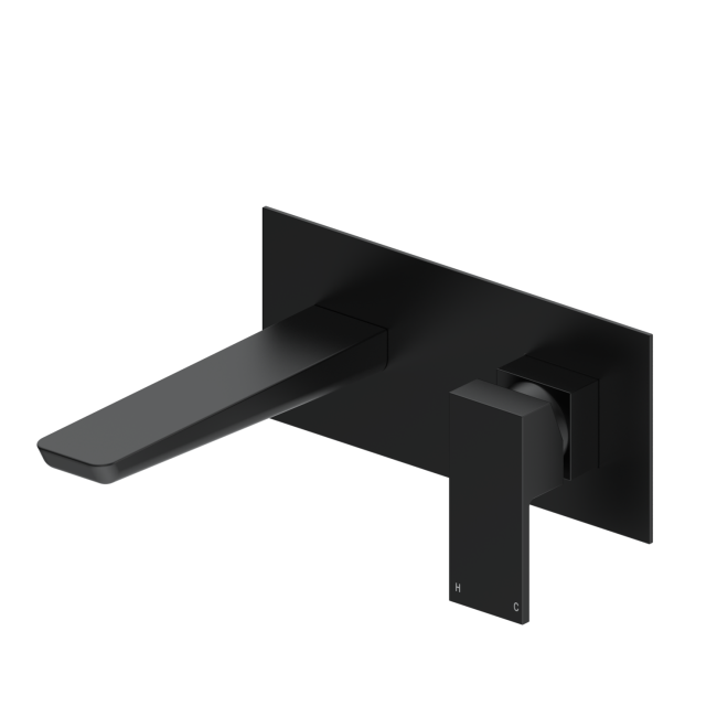 GRADE A1 - Matt Black Wall Mounted Bath Tap - Zana