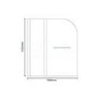 Curved Hinged Bath Shower Screen H1435 x W1000mm with Towel Rail