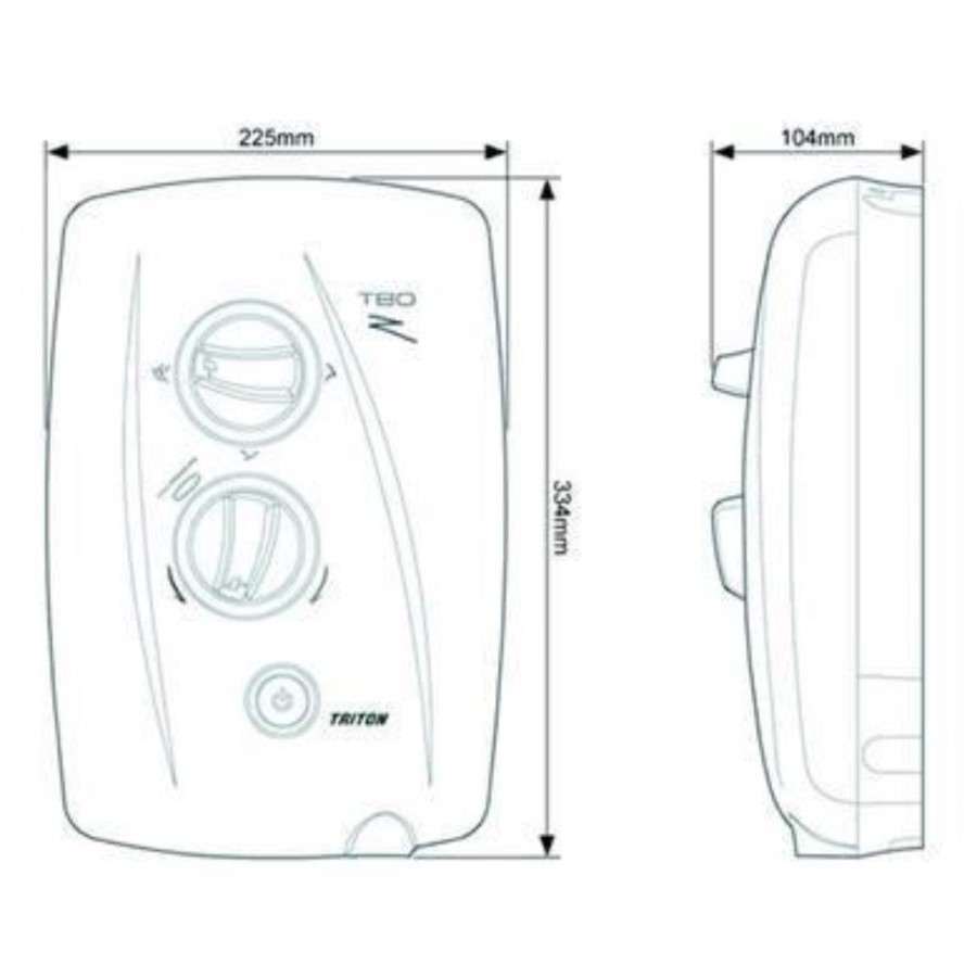 Triton T80Z Fast-Fit White 7.5kW Electric Shower