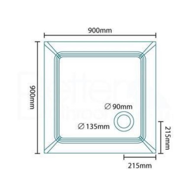 Ultralite 900 x 900 Square Shower Tray