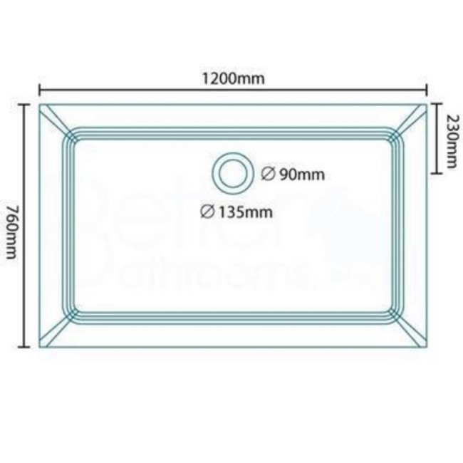 Ultralite 1200 x 760 Rectangular Shower Tray