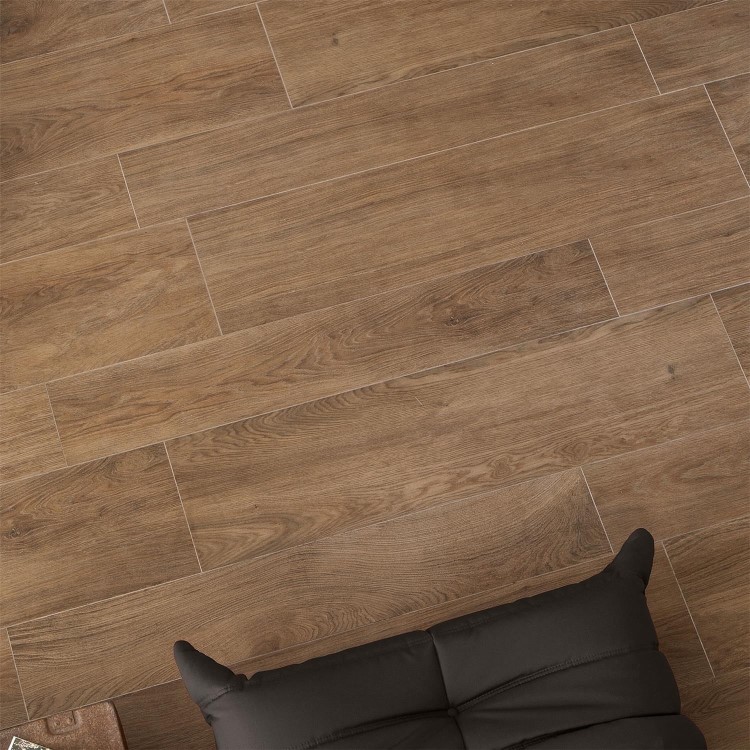 Trendwood Oak Natural Glazed Porcelain Rectified Floor Tile