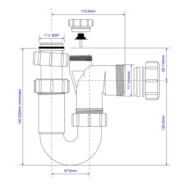 McAlpine Tubular Anti Syphon P Trap