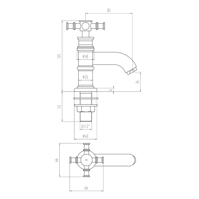 Traditional Deluxe Basin Taps - Glenham Range