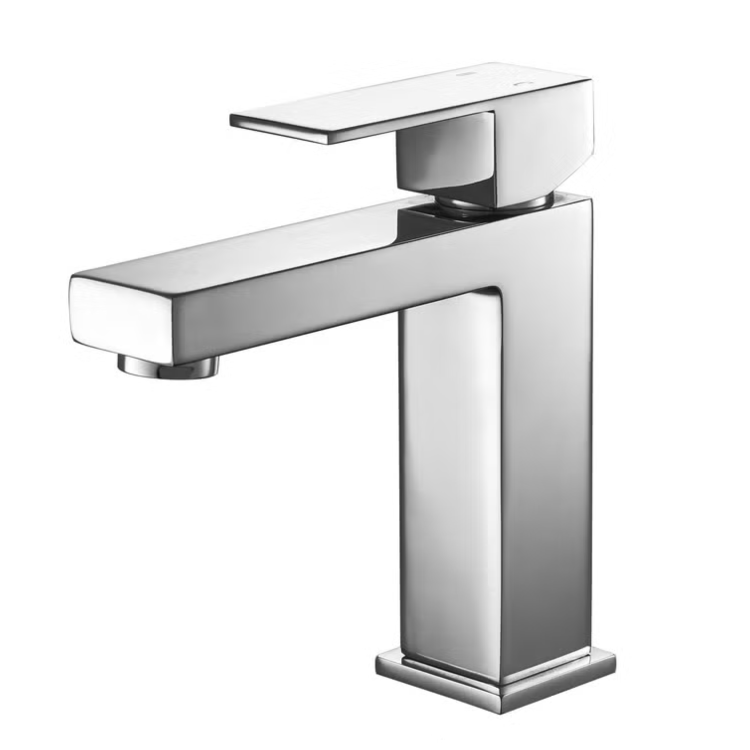 Chrome Mono Basin Mixer Tap - Cube