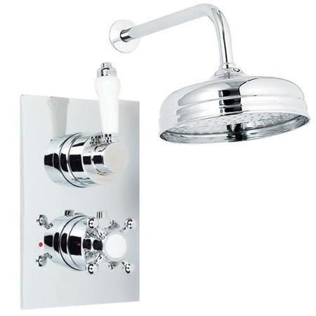 Traditional Dual Valve with 150mm Shower Head & Wall Arm 