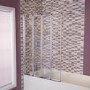 Large Straight 4 Fold Bath Shower Screen - H1400 x W1000mm