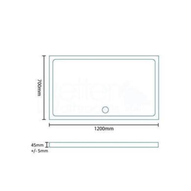 Rectangular Low Profile Shower Tray 1200 x 700mm - Slim Line