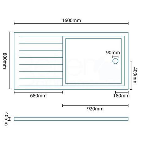 Rectangular Walk In Low Profile Shower Tray 1600 x 800mm - Slim Line