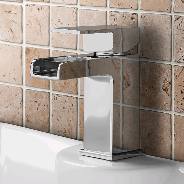 Chrome Cloakroom Mono Waterfall Basin Mixer Tap - Quadra