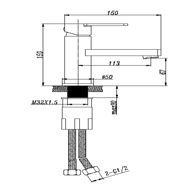 RAK Series 600 Basin Monoblock Mixer Tap