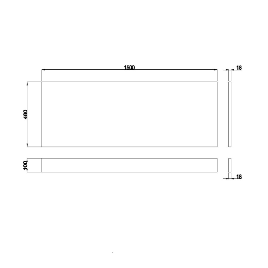 1500mm Wooden Wood Effect Bath Front Panel - Ashford