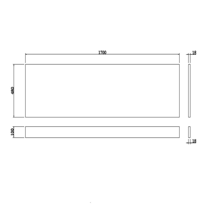 1700mm Wooden Grey Gloss Bath Front Panel - Ashford