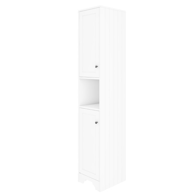 Double Door White Freestanding Tall Bathroom Cabinet 350 x 1884mm- Baxenden